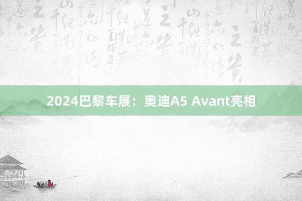 2024巴黎车展：奥迪A5 Avant亮相