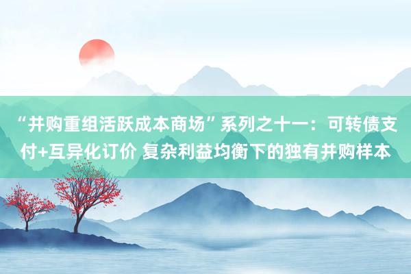 “并购重组活跃成本商场”系列之十一：可转债支付+互异化订价 复杂利益均衡下的独有并购样本