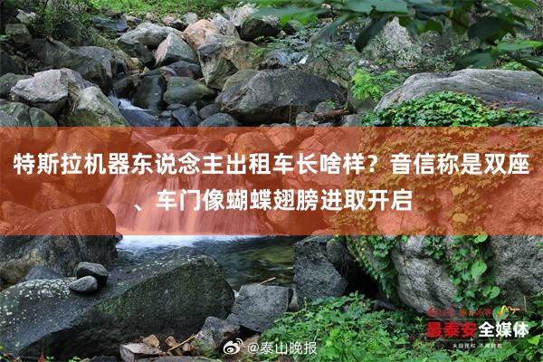 特斯拉机器东说念主出租车长啥样？音信称是双座、车门像蝴蝶翅膀进取开启
