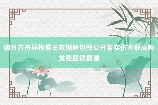 明日方舟异格推王数据解包图公开着实伤害很高嗅觉强度很靠谱