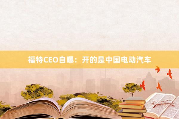 福特CEO自曝：开的是中国电动汽车