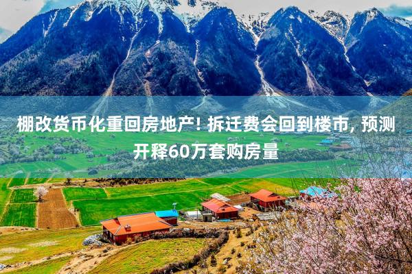 棚改货币化重回房地产! 拆迁费会回到楼市, 预测开释60万套购房量